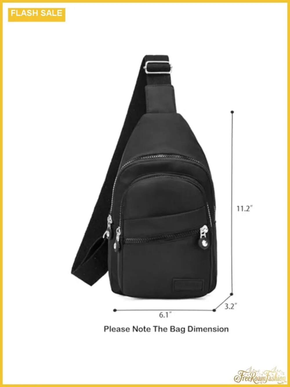 Water Resistant Polyester Sling Backpack Crossbody Bag with Adjustable Strap